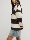 Free People's We The Free Classic Striped Oversized Crewneck in Black Combo