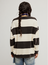 Free People's We The Free Classic Striped Oversized Crewneck in Black Combo