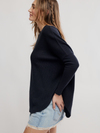 Free People Latte Blues Thermal Solid in Black