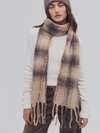 Free People Highland Plaid Skinny Scarf in Neutral Combo