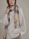 Free People Highland Plaid Skinny Scarf in Neutral Combo