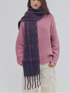 Free People Highland Plaid Skinny Scarf in Berry Combo