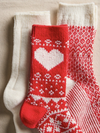 Free People Nordic Knit Sock Pack in red combo