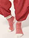 Free People Nordic Knit Sock Pack in red combo