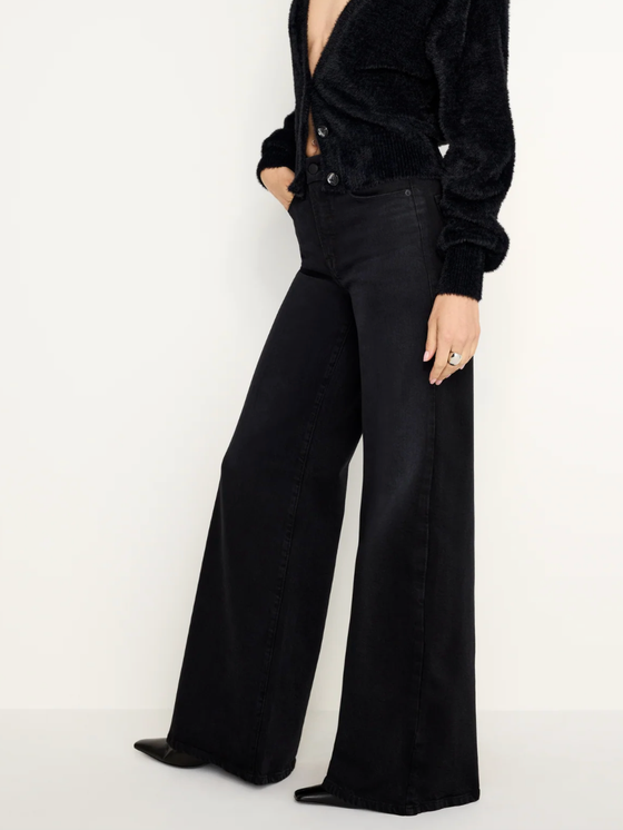 Good Waist Palazzo in Black001 Good American