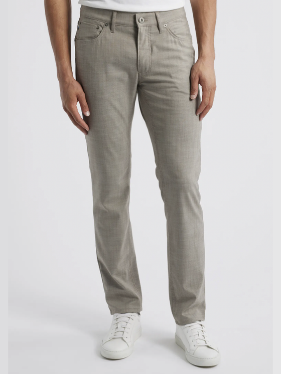 Brax Chuck Stretch Chambray 5-Pocket Pants in Light Grey