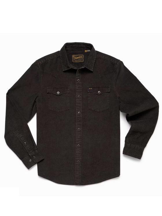 Howler Bros Banning Corduroy Snapshirt in Antique Black