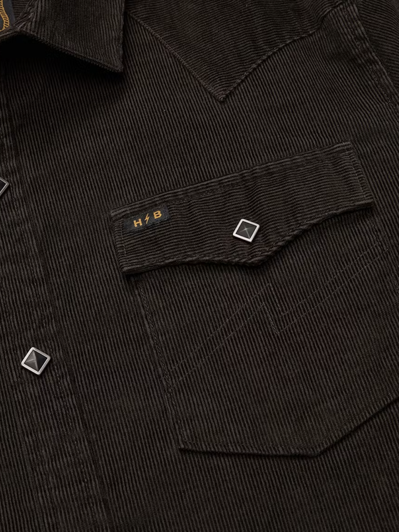Howler Bros Banning Corduroy Snapshirt in Antique Black