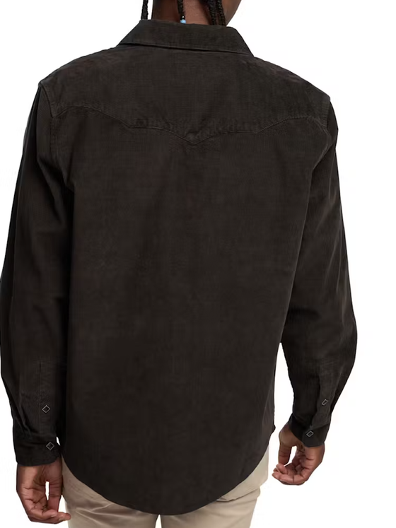 Howler Bros Banning Corduroy Snapshirt in Antique Black