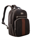 Martin Dingman Rudyard Saddle Leather Globe Trotter Backpack in Chocolate stripe