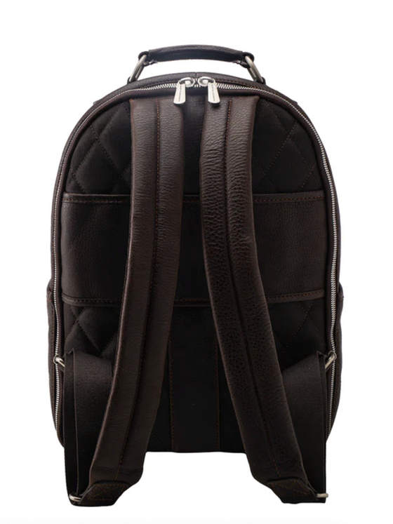 Martin Dingman Rudyard Saddle Leather Globe Trotter Backpack in Chocolate