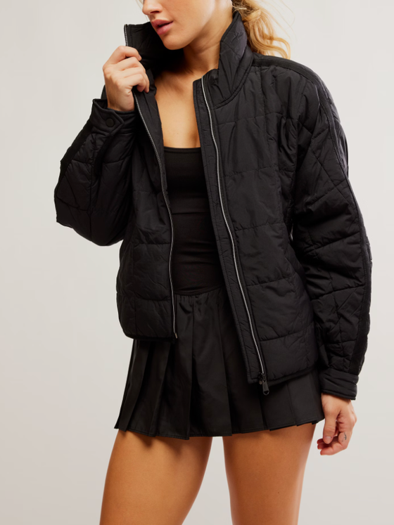 Pippa Packable Puffer Jacket in Black