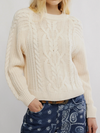 Free People Frankie Cable Sweater in Buttercream