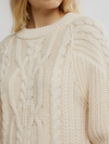 Free People Frankie Cable Sweater in Buttercream