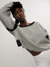 Free People My Time Layer Textured Black White Combo
