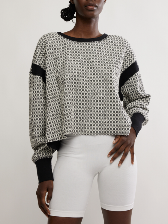 Free People My Time Layer Textured Black White Combo