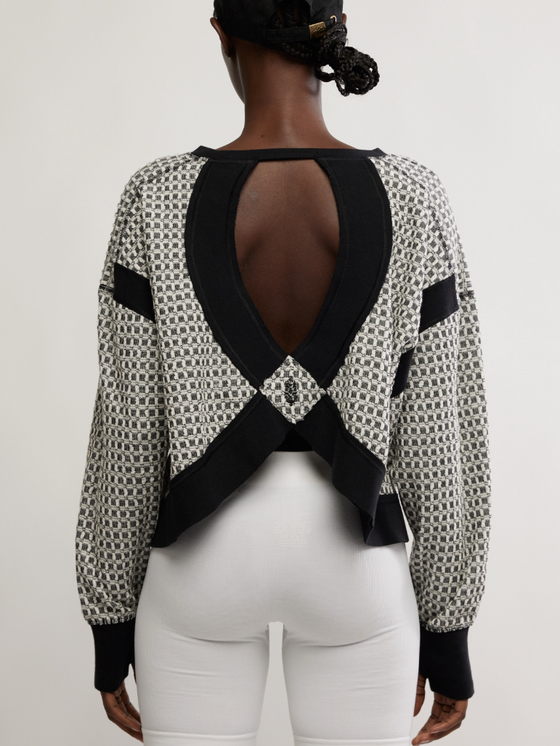 Free People My Time Layer Textured Black White Combo