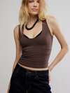 Free People Clean Lines Muscle Cami in Brown