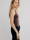 Free People Clean Lines Muscle Cami in Brown