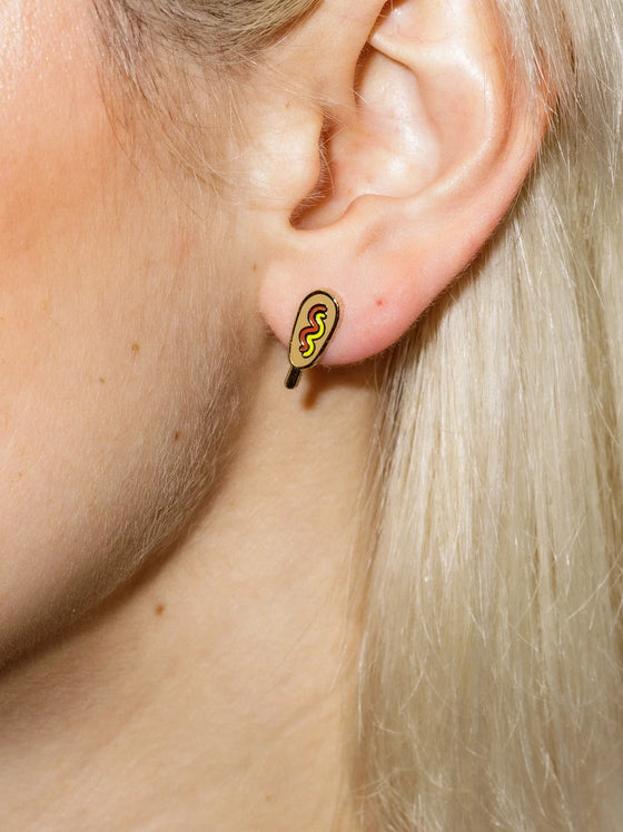 Corn Dog/Pronto Pup Stud Earrings