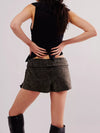 We the Free Micro Mini Suede Skort in Black