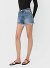 Vervet Douro Valley - High Rise Frayed Hem A Line Denim Shorts