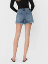 Vervet Douro Valley - High Rise Frayed Hem A Line Denim Shorts