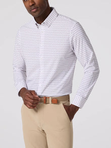  Leeward Dress Shirt in Eggplant Hatch Mark