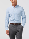 Mizzen + Main's Leeward Dress Shirt In Cloud Blue Wyatt Plaid
