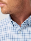 Mizzen + Main's Leeward Dress Shirt In Cloud Blue Wyatt Plaid