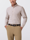 Mizzen + Main's Leeward Dress Shirt in Espresso Filbert Plaid 