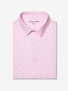 Pink patterned shirt with 'Mizzen+Main' branding on a white background