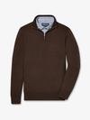 Mizzen + Main's Heritage Quarter Zip Sweater in Espresso Heather