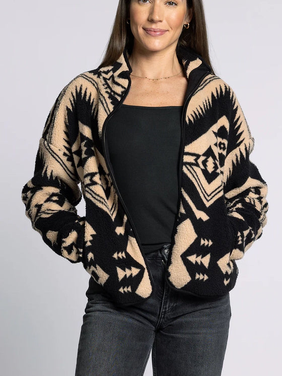 Thread & Supply Canyon Jacket in Cream Black Aztec