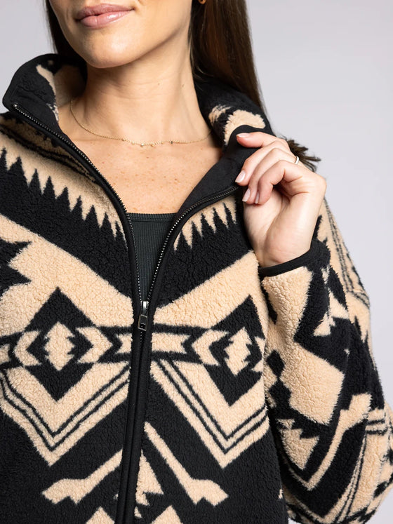 Thread & Supply Canyon Jacket in Cream Black Aztec