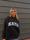 Kato Cozy Mock Neck Sweatshirt in Navy