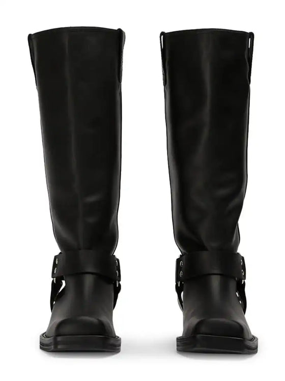 Tony Bianco's Biker Black Wax Boot