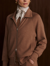 Varley Tyde Zip Through Sweat in Golden Bronze Marl