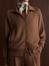 Varley Tyde Zip Through Sweat in Golden Bronze Marl