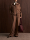 Varley Tyde Zip Through Sweat in Golden Bronze Marl