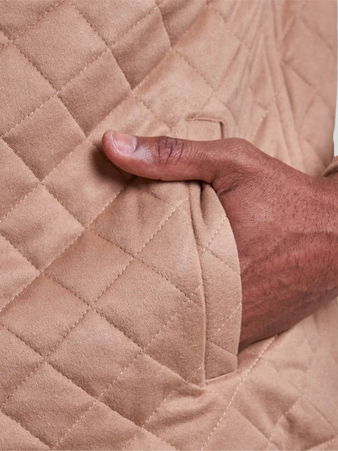 Rye 51 The Pike - Quilted Button Jacket in Camel
