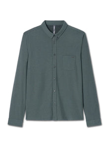  Vuori Long Sleeve Ace Button-Down in Smoked Beryl