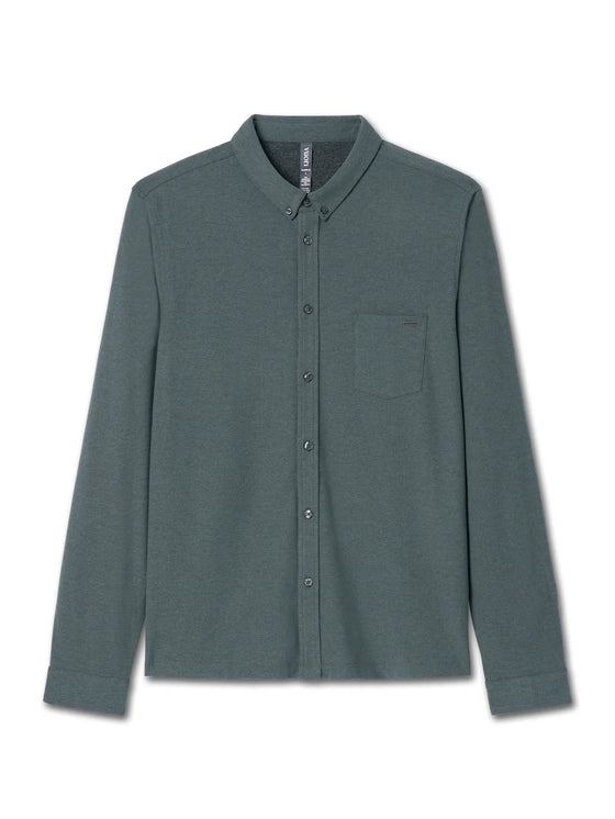 Vuori Long Sleeve Ace Button-Down in Smoked Beryl