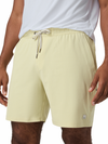 Vuori's Banks Session Short Unlined 7" in Seed Linen Texture