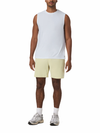 Vuori's Banks Session Short Unlined 7" in Seed Linen Texture