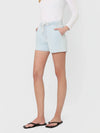Vervet Stripe - High Rise Drawstring Striped Denim Shorts