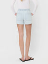 Vervet Stripe - High Rise Drawstring Striped Denim Shorts