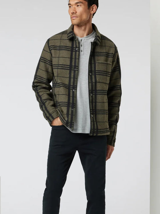 Vuori Ballard Shirt Jacket in Oregano green plaid