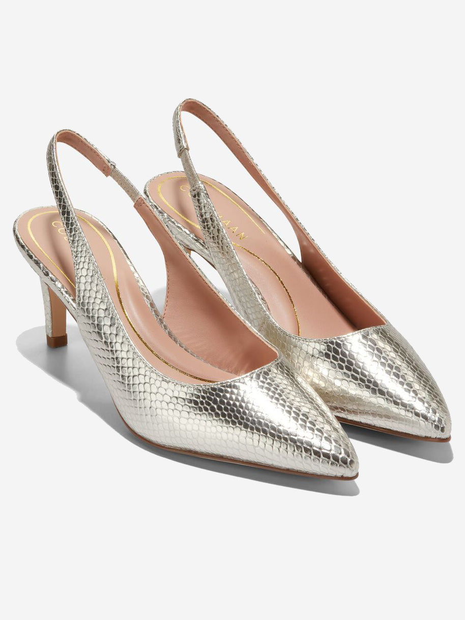  Cole Haan Women's Vandam Sling Back Pump in Gold Circle Print