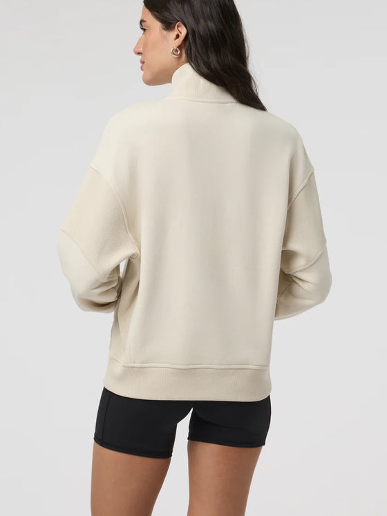 Vuori Sedona Rib Half Zip in Bone